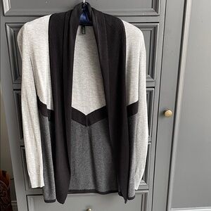 White House Black Market Gray and Black Cardigan